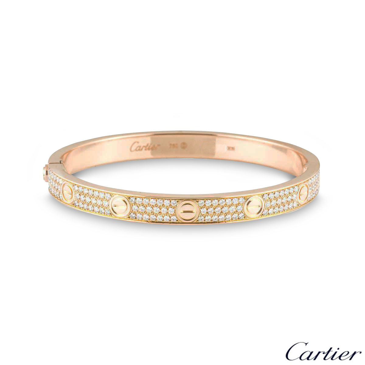 Cartier Love Bracelet 18k Rose Gold Size 17 (5.98-6.29 inch) Ladies  CRB6067417